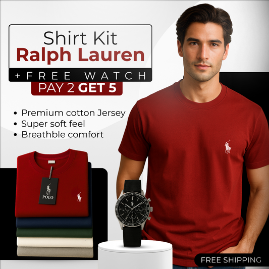 RALPH L. Shirts Special Deal [BUY 2 GET 5] + Gift Watch
